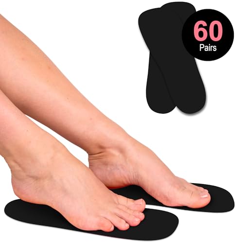 Disposable Spray Tanning Feet Pads - Black, 60 Pairs for Salon & Home Use