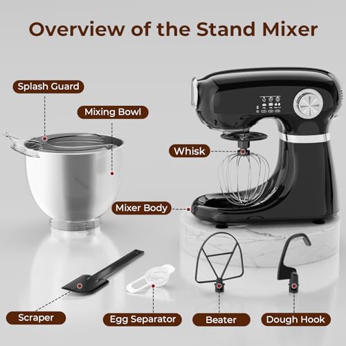Electactic 5.3 Quart Electric Stand Mixer with 12 Speed - Black, New