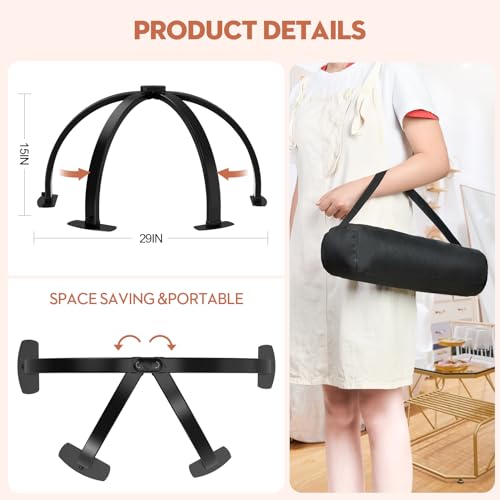 Foldable Half Moon Nail Desk Lamp with Phone Holder - Large White