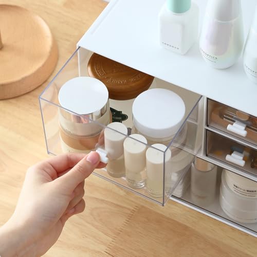 Marknor White Desk Organizer with 4 Drawers, Makeup & Office Storage