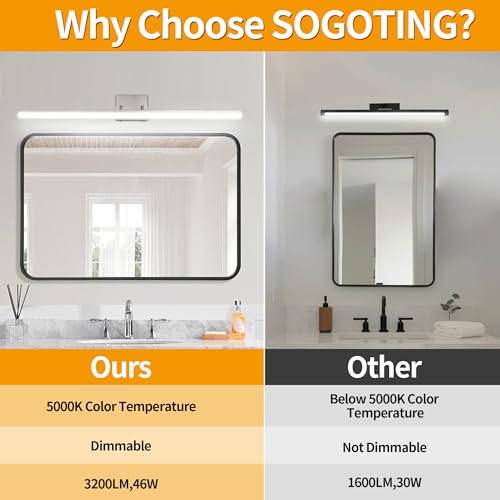 48-Inch Modern LED Vanity Bath Light Brushed Nickel 5000K Nickel 5000K