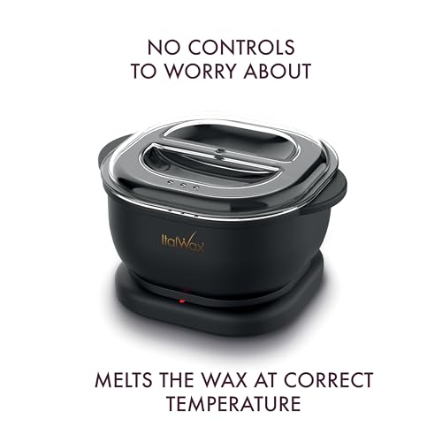 Italwax Brazilian Waxing Kit ? Automatic Wax Warmer with Hard Wax Beads, No Temperature Control Needed, Easy-to-Clean Silicone Pot, Painless Hair Removal for Sensitive Skin, Face, Bikini & Body