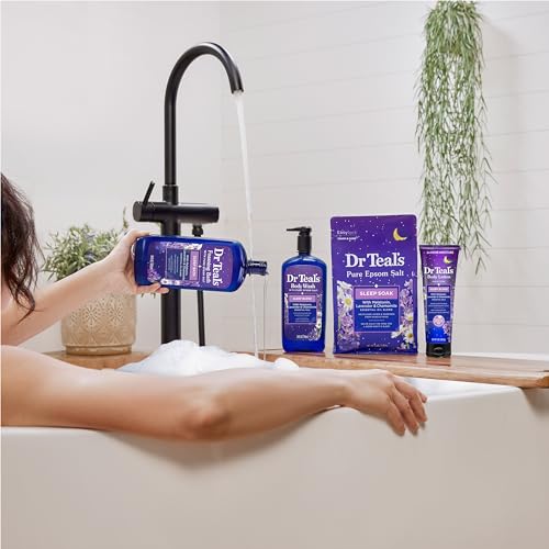 Dr Teal's Sleep Blend Body Wash with Epsom Salt & Melatonin - 24 Fl Oz Pack of 4