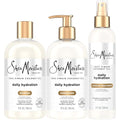SheaMoisture Shampoo & Conditioner + Leave-in Treatment, Daily Hydration with Coconut Oil, Hair Detangler, Frizz Control, Cruelty-Free (3 Piece Set)