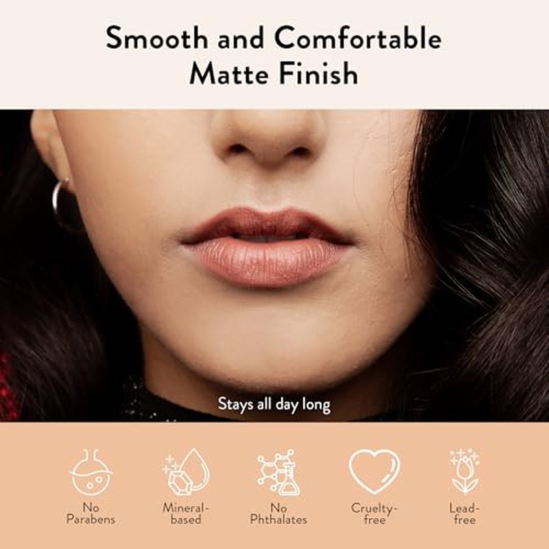 Juwel Cosmetics Luscious Matte Liquid Lipstick, Natural Long Lasting Lipstick with Avocado Oil & Kaolin Clay, Hydrating Mineral-Based Lip Color, Cruelty-Free & Lead-Free, Diva