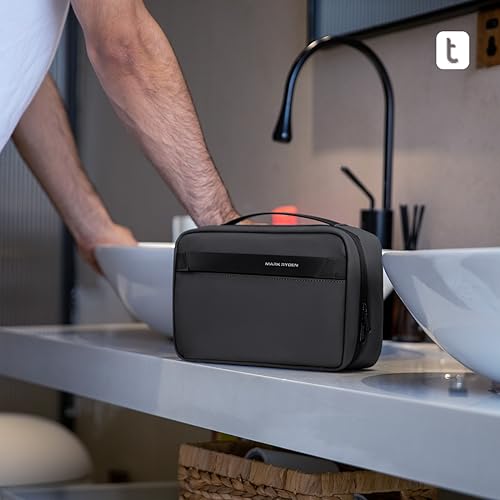 MARK RYDEN Black Travel Toiletry Bag - Hanging Organizer for Men