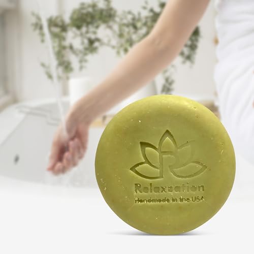 Relaxcation Made in USA 5 Bulk Soap Bars with Organic Olive Oil and Olive Leaves - Anti-aging and Antioxidant Natural Cold Process Soap Handmade in USA