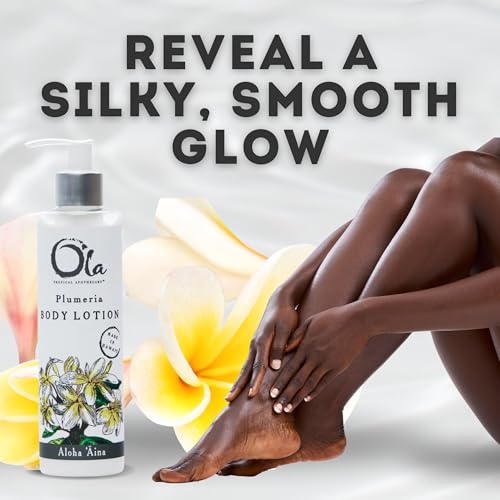 Hawaiian Plumeria Body Lotion - Organic, Vegan, 8.45oz - Tropical Scent (Pack of 1)