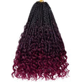 14 Inch Boho Box Braids Crochet Hair Set 8 Packs - Natural Curly Ends, Synthetic Braiding Hair for Women