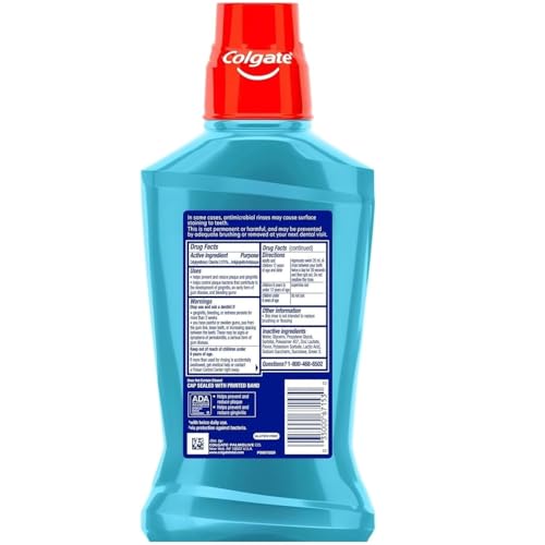 Colgate Total Gum Health Antiplaque Mouthwash with Fluoride, 16.9 oz Pack of 4