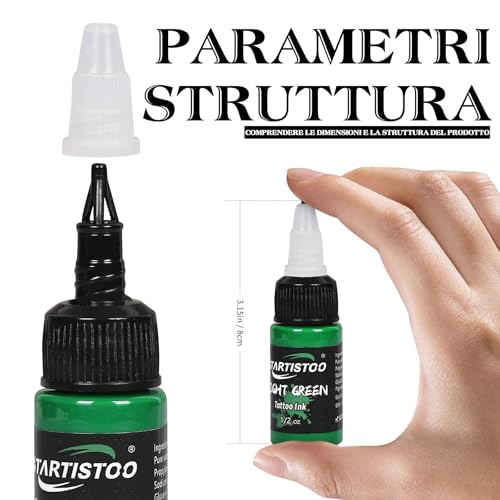 GTARTISTOO 16-Color Tattoo Ink Set 15ml Permanent Pigment Supplies for Beginners