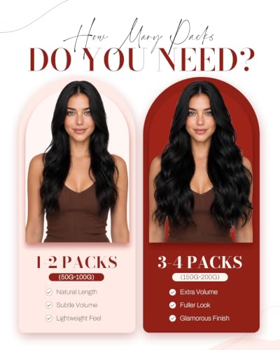 Moresoo Darkest Brown 18 Inch Human Hair Tape-In Extensions, 20 Pieces, 50g, Variant #1-2