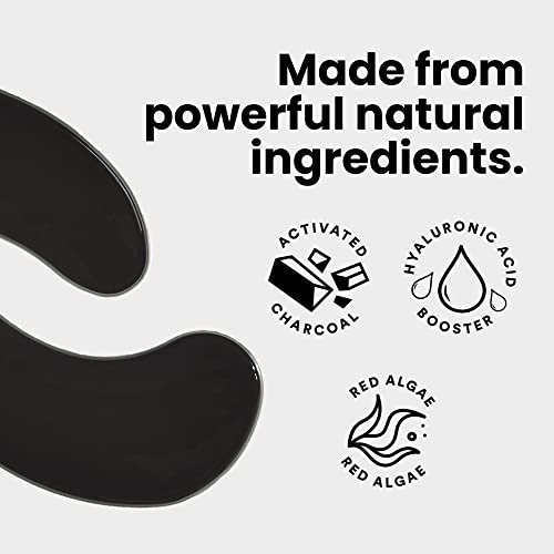 BLAQ Award Winning Bright Eyes Patches for Dark Circles and Puffiness, with Red Algae, Hyaluronic Acid and Activated Charcoal. Vegan and Cruelty-Free, 30-Pack.