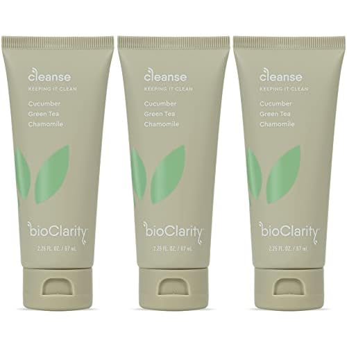 BioClarity Face Cleanser | 100% Vegan, Gentle Wash with Cucumber, Green Tea, and Chamomile, for Sensitive Oily Skin. Natural Ingredients (4 Fl Oz (Pack Of 3))