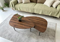 Nesting Coffee Table Set of 2 - Wooden Mid-Century Modern Living Room Tables