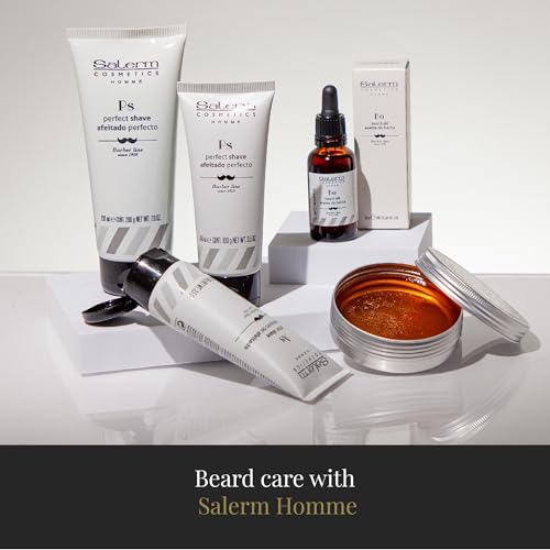 SALERM - Beard Oil for Men - Homme Barber Line - 30 ml - with Organic Raspberry Oil and Rosehip - for Beard, Mustache, and Hair - Nourishes and Softens Beard Hair