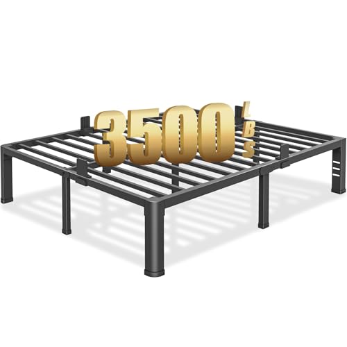 Yitong Angel 14 Inch Full Size Heavy Duty Metal Bed Frame with Rounded Corners, Headboard Holes & No Box Spring Needed