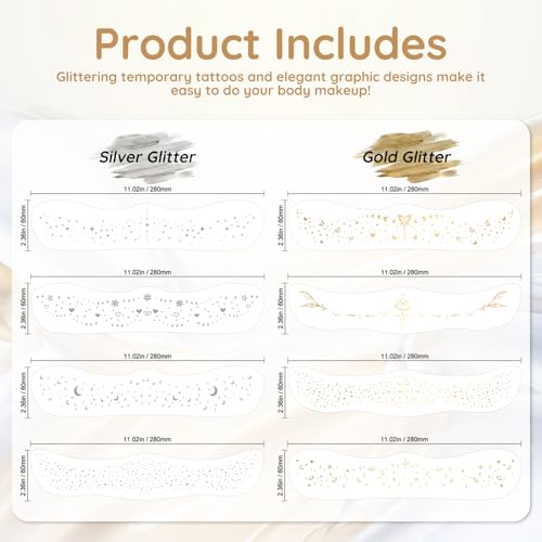 Snake Scales Tattoo Stickers Helloween Gold Python Scales Waterproof emporary Tattoos Stickers for Women Men Girl Adults Holiday Party Decoration Supplies (4 Sheet)