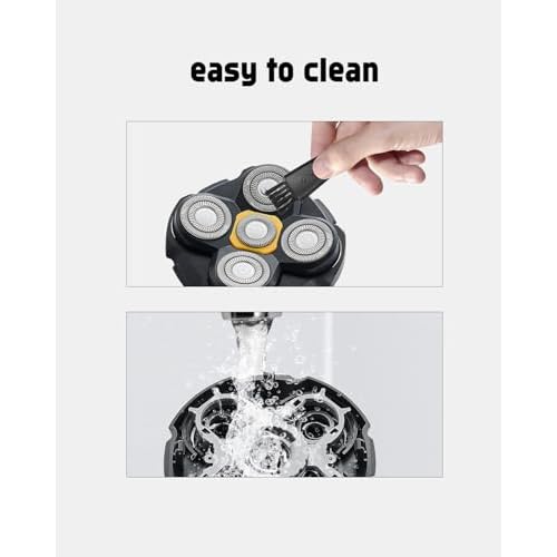 MTTTBHS Head Shaver Blades for Microtouch Titanium Head Shaver, 5PCS Microtouch Titanium Replacement Head, 5 Cleaning Brush
