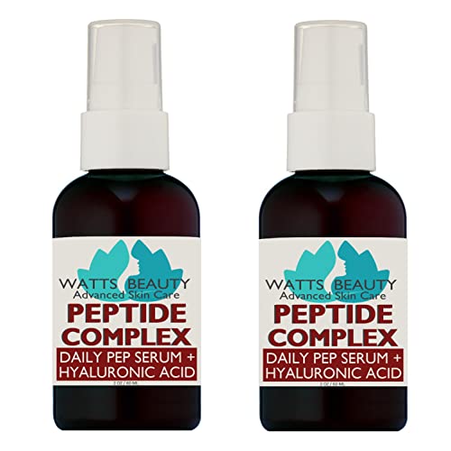 Watts Beauty Multi-Peptide Face & Neck Serum 2 Pack, 4 oz Each, Hydrating & Anti-Aging