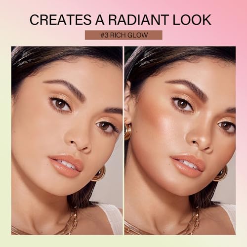 Bronzer Stick, Facial Contouring Stick,Cream Contour Stick, Facial Contouring Stick,Highlight Contour Makeup Long Lasting, Face Bronzer, Face Shaping,02,Rich Glow&04,Beach Glow