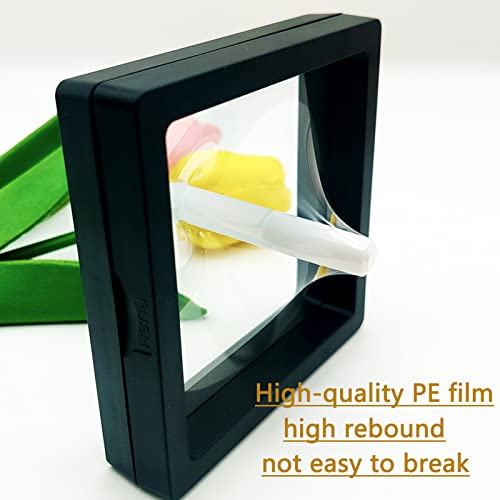 3.5 Inch Black Floating Nail Packaging Box Set with 90 Adhesive Tapes - 32 Pack