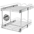 OCG 2-Tier Pull Out Cabinet Organizer (14W x 21D x 15.6H) Chrome Finish