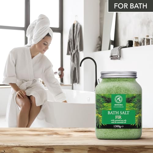 Fir Bath Salt with Natural Fir Essential Oil – Relaxing 46 oz Sea Salt for Bath & Body Care