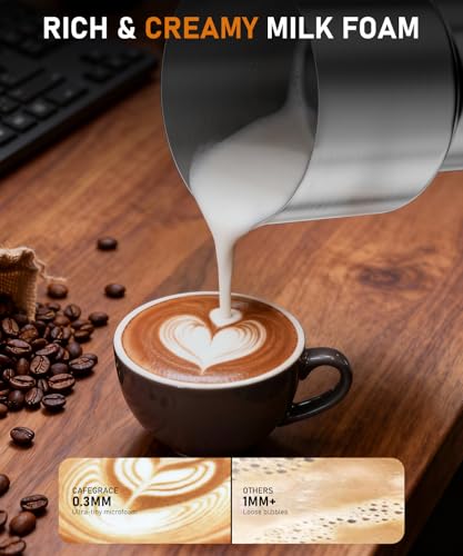 Electric Milk Frother and Steamer for Latte & Cappuccino - 600ml Capacity