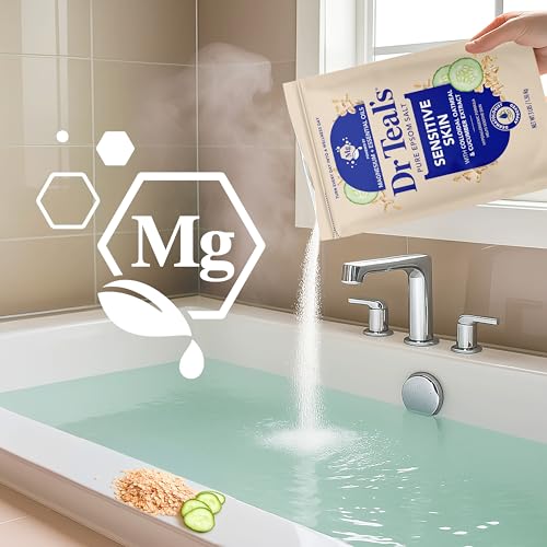 Epsom Salt Soak for Sensitive Skin with Colloidal Oatmeal & Cucumber - 12 lbs