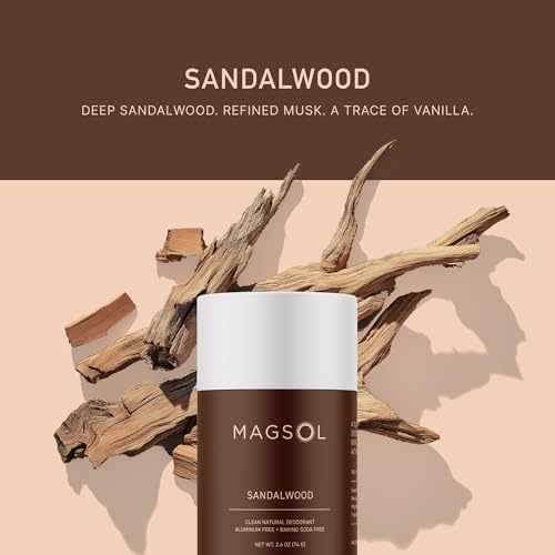 Natural Deodorant for Men & Women Sandalwood 2 Pack - Aluminum & Baking Soda Free