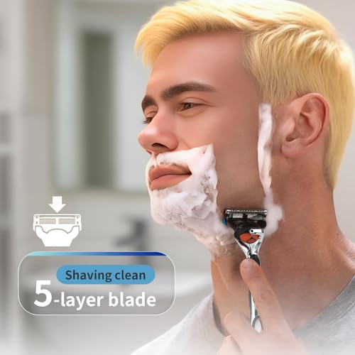 Replace Handle Compatible with Gillette Fusion5 Razors for Men, Comfort Glide Razor Handle Non-slip Ergonomic Handles, Only the handle(1 Pack Black)