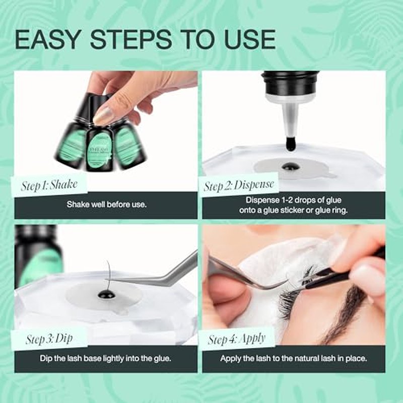 LASHVIEW Eyelash Extensions Glue, 0.3 Sec Fast Drying Retention 6-8 Weeks Black Adhesive Professional Sensitive Waterproof Glue 5ml /0.17 fl.oz FH01