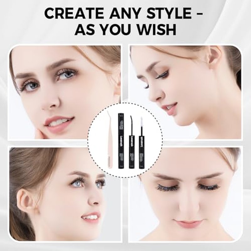Lash Extension Kit DIY 240pcs Lash Clusters Eyelash Extension Kit, 9-16mm 30D 40D Individual Lashes Kit,Lashes Lash Bond and Seal Tweezers(30D 40D KIT)
