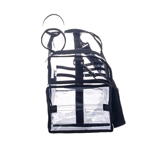 Large Clear PVC Makeup Organizer Bag with 8 Dividers & Tissue Pocket