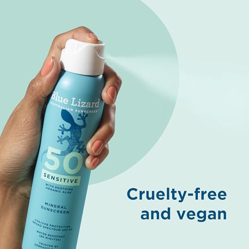 Blue Lizard Mineral Sunscreen Spray SPF 50+ 5 oz Pack of 2 - Water-Resistant, Sensitive Skin