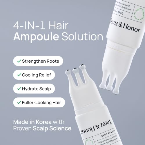 TEREZ & HONOR Double Pack Scalp Serum Roll-On for Hair Growth - 60 mL Korean Vegan Cooling Ampoule