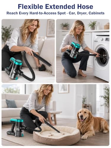 Teal Cordless Stick Vacuum Cleaner 500W 55KPa Self-Standing Home Vacuum