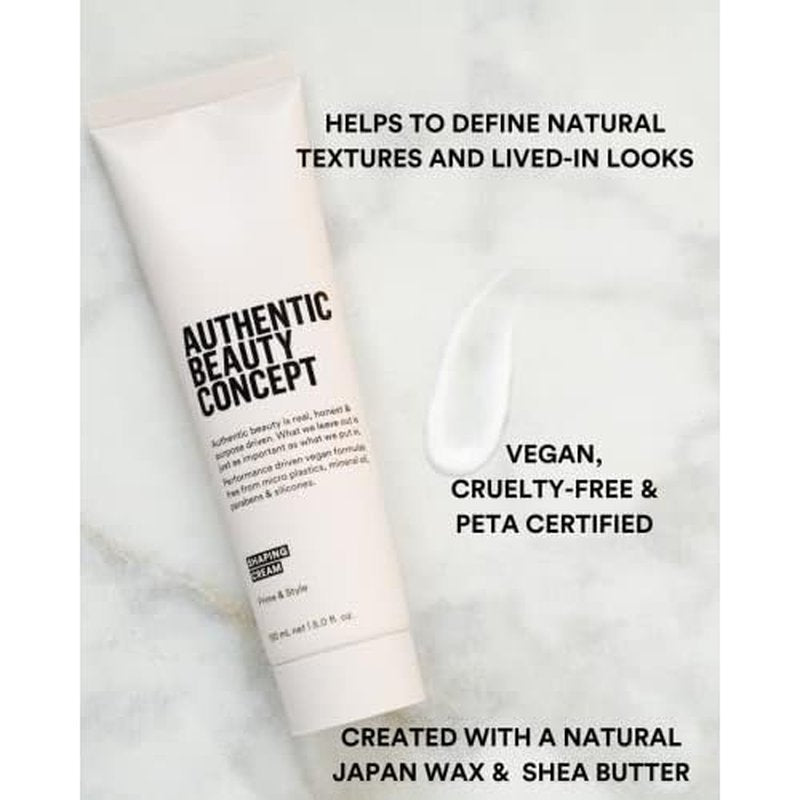 Authentic Beauty Concept Shaping Cream | All Hair Types | Define & Hold Natrual Texture | Vegan & Cruelty-free | Silicone-free