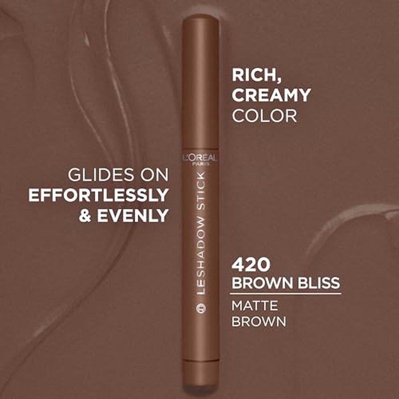 L'Oreal Paris Makeup Le Shadow Stick Eyeshadow, Blendable, Smudge-Resistant, Cream Eyeshadow, Brown Bliss, 0.05 Oz