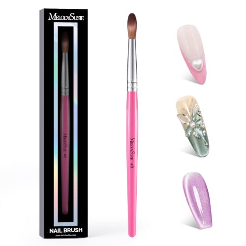 Kolinsky Acrylic Nail Brush - Pink Wooden Handle, Professional Nail Art Tool