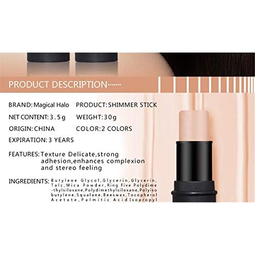 FantasyDay Illuminator Face Highlighter Makeup Sticks Pearl Shimmer Whitening Cream Shimmer Contouring Stick Foundation Stick Face Eye Nose Concealer Pen #2