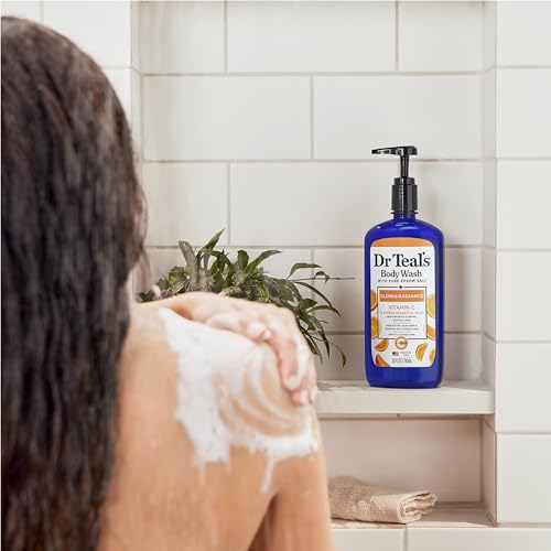 Dr Teal's Body Wash with Epsom Salt, Vitamin C & Citrus Essential Oils 24oz Pack of 4 - Citrus Variation