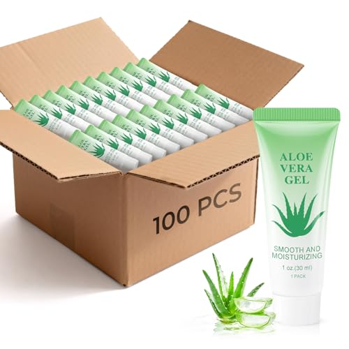 Mini Aloe Vera Gel Bulk Pack - 100 Pouches of 1 Fl Oz for Travel & Skin Care - Natural Hydrating Lotion