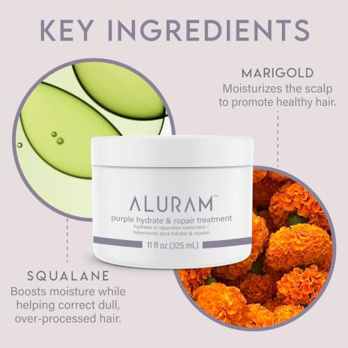 Aluram Purple Hydrate & Repair Hair Treatment for Silver & Color-Treated Hair - 11 Fl Oz