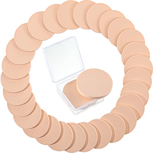 100 Pcs Round Makeup Sponges with Case - Soft Reusable Powder Puffs