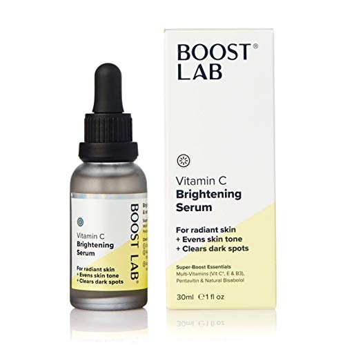 BOOST LAB Vitamin C Brightening Serum for Men & Women Radiant Skin & Face? Evens Skin Tone, Clear Dark Facial Spots- Simple, Pure & Potent- Paraben, Sulphate, Fragrance & Cruelty Free- 30 ml (1 fl oz)