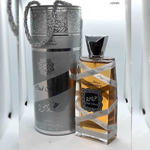Lattafa Oud Mood Reminiscence Unisex Eau de Parfum Spray 3.4 Fl Oz - Amber Wood Variations