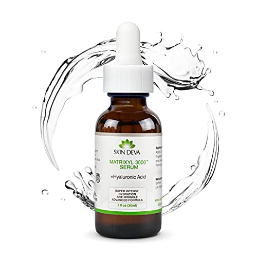 SKIN DEVA 1 fl oz Matrixyl 3000 with Hyaluronic Acid Serum Peptides Serum For Face Hydration with Hyaluronic Acid Stimulates Collagen Repair Mechanisms Lightweight Anti Aging Moisturizer