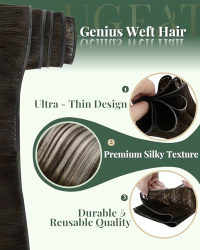 Genius Sew-in Weft Hair Extensions 22in 80g Brown Balayage G-4184 (Ugeat)